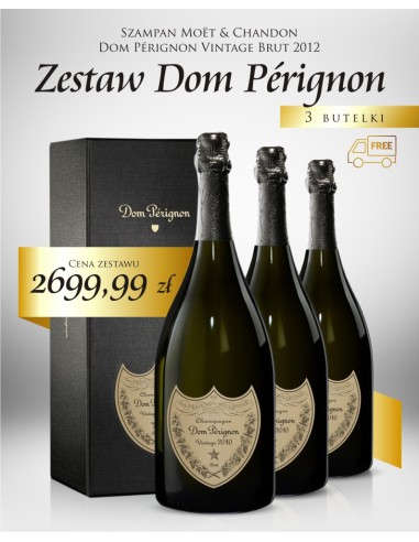 Zestaw Szampan Moet & Chandon Dom Pérignon Vintage Brut 2012 - 3 butelki